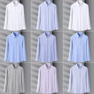 Collection of women's long-sleeved professional modal shirts in multiple colors