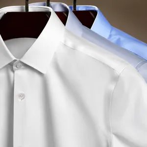 Unisex Formal Baumwolle Business Hemd 200S Bügelfrei Dress Hemd Einfarbig Gestreift Langarm Kurzarm Top Für Erwachsene