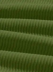 Close-up of olive green ribbed knitted fabric for men's autumn winter zip hoodie