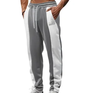 Pantaloni sportivi da uomo con strisce laterali a contrasto e coulisse in vita comoda