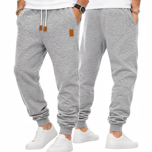 Herren Einfarbig Sport Jogginghose Mit Kordelzug Elastische Taille Gerippte Bündchen Bequeme Gestrickt Polyester Lässig Hose