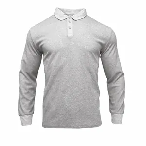 Polo da Uomo Casual a Manica Lunga in Maglia a Nido d'Ape Vestibilità Larga in Poliestere con Bottoni Colletto a Risvolto Tinta Unita Traspirante Comodo Abbigliamento