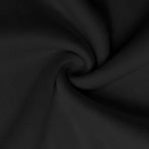 Macro detail showing the smooth texture of high-quality black sweatshirt jersey fabric