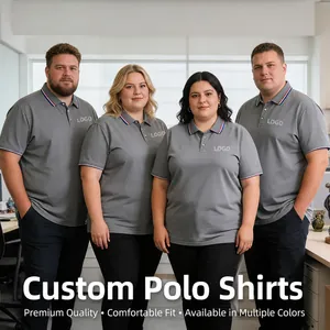 Polos gris personnalisés de qualité supérieure en grandes tailles pour les uniformes d'entreprise.
