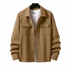 Giacca Casual In Velluto A Coste Da Uomo Con Revers E Maniche Lunghe Tasche Cargo E Chiusura Con Bottoni Stile Streetwear Tinta Unita
