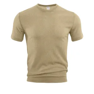 Men's Slim Fit Waffle Knit Short Sleeve T-Shirt Breathable Solid Color Sports Top Casual Summer Tee