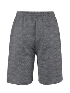 Vue arrière d'un short décontracté ample pour homme en tissu jacquard gris avec poche
