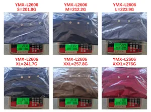 Detailed size and weight measurement comparison for men's Henley short sleeve shirts from S to XXXL