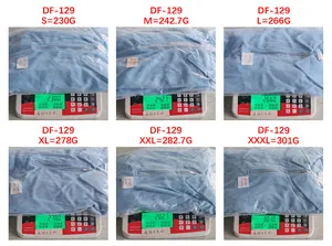 Weight data for Men's Towel Jacquard Zip Polo Shirt sizes S to 3XL for reference.