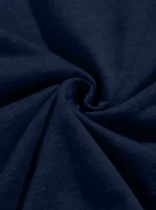 Close-up macro view of navy blue breathable cotton fabric texture for men's summer Polo shirt