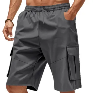Herren Cargo-Shorts, einfarbig mit Kordelzug am Gummibund und Seitentaschen