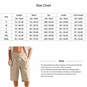Detaillierte Größentabelle und Maßanleitung für lässige Leinen-Shorts für Herren