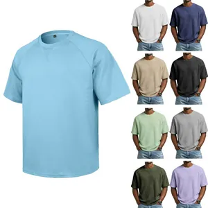 Camiseta de hombre de punto gofrado con mangas raglán en nueve opciones de colores