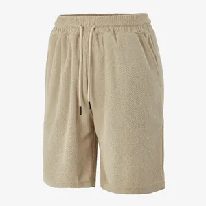 Pantaloncini casual da uomo in tessuto jacquard beige traspirante di alta qualità