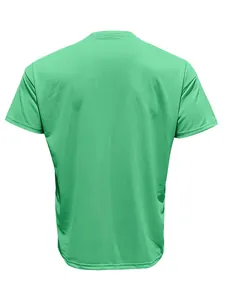 Detailed back view of a vibrant mint green men's quick-dry breathable athletic t-shirt