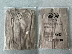 Real shot packaging view of a khaki men's solid color baseball bomber jacket zip-up