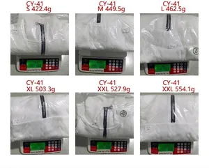 Heavyweight white jacquard zip-up sweatshirt size and weight comparison