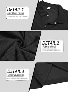Detailed views of mens heavyweight corduroy shirt showing neckline, fabric and sewing
