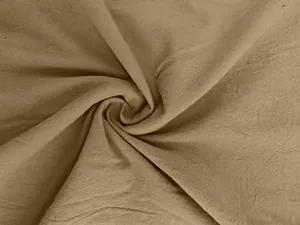 Vue macro de la texture du tissu en lin kaki respirant pour chemise décontractée homme.