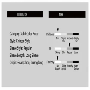 Spécifications détaillées et indice de confort pour cette robe ample pour hommes.