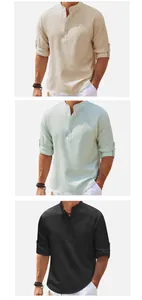 Dettaglio della trama a nido d'ape e dei colori della camicia da uomo a collo alto