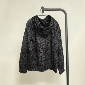 Retro oversized leopard print hoodie with comfy drawstring hood for autumn streetwear style