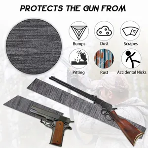 Silicone treated knitted gun sock for rifle and handgun protection against rust and dust.