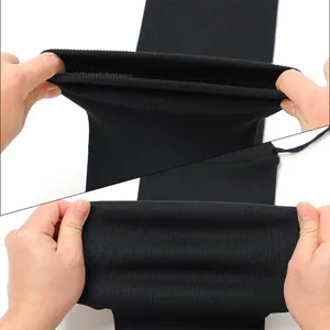 Close-up showing high elasticity and fabric texture of the black knitted gun sock sleeve