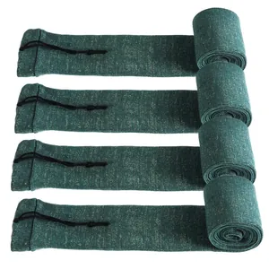 Set aus vier 15-Zoll grünen gestrickten Gewehrsocken mit schwarzem Kordelzugverschluss