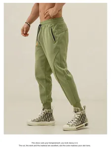 Men's American Athletic Joggers Cotton Blend Casual Sweatpants With Zipper Pockets Drawstring Cuffed Hem Running Training Fitness Trousers Bottom For Men