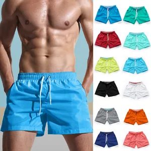 Short de Plage à Séchage Rapide pour Homme Short de Bain Couleur Unie Été pour Surf Course Décontracté Sportif Avec Poches et Cordon