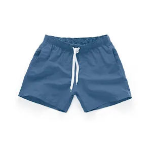 Short de bain bleu pour hommes avec cordon de serrage blanc pour la plage et le surf