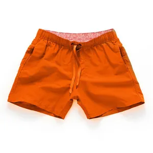 Short de plage orange vif pour homme avec cordon de serrage et taille élastique pour surf