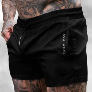 Men's black athletic shorts with breathable fabric for gym and marathon training