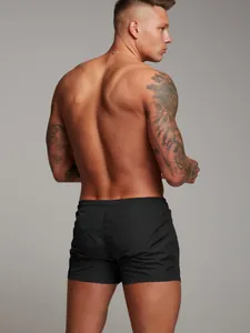 Men's breathable black stretch athletic 3-inch shorts for running and gym workouts