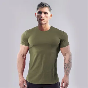 Premium slim fit cotton t-shirt for bodybuilding with breathable muscle fit design style.