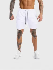 Pantaloncini sportivi bianchi ad asciugatura rapida da uomo per fitness e corsa estiva