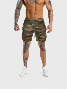 Pantaloncini fitness mimetici da uomo a asciugatura rapida per sport e corsa estiva