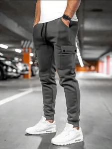 Herren Casual Sportliche Jogger Cargohose Slim Fit Mehrere Taschen Atmungsaktive Polyesterhose Für Gym Outdoor Wear