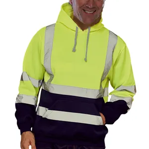 Sweat à capuche en polaire réfléchissant haute visibilité pour homme travail extérieur