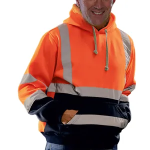 Sweat à capuche réfléchissant pour hommes avec doublure polaire pour la sécurité.