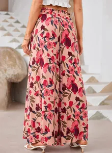 Damen Weite Hose mit Blumenmuster und hoher Taille für den sommerlichen Look