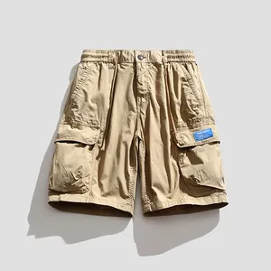 Heren Casual Baumwolle Cargo-Shorts Multi-Taschen Lockere Passform Kordelzug-Shorts Koreanischer Stil Streetwear Sommer Bottom Outdoor