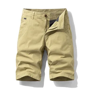 Hochwertige Herren Khaki Cargo-Shorts aus Baumwolle für einen lässigen Sommer-Look