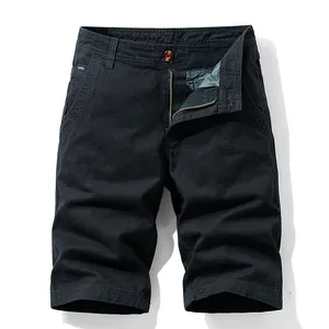 Herren Sommer Cargo-Shorts in Schwarz, bequemes Stretch-Material, lässiger Freizeitstil