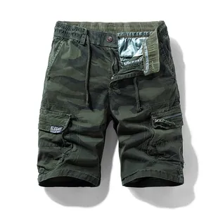 Pantaloncini cargo mimetici da uomo con coulisse elastica in vita e stile street outdoor