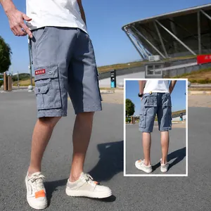 Ανδρικά Casual Σορτς Cargo Χαλαρή Εφαρμογή Καθαρό Βαμβάκι Πολλαπλές Τσέπες Μέχρι το Γόνατο Κάτω Μέρος Ιαπωνικό Κορεατικό Στυλ Υπαίθριο Καλοκαίρι Σορτς για Άνδρες