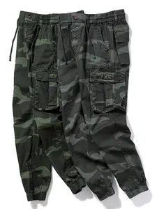 Klassische Herren Camouflage Cargo-Jogginghose mit Multi-Taschen und verstellbarem Kordelzug