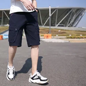 Stylische Herren Cargo-Shorts für den Sommer in Dunkelblau mit praktischem Multi-Taschen-Design