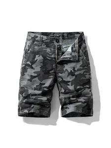 Men's stylish grey camouflage cargo shorts perfect for summer street wear fashion